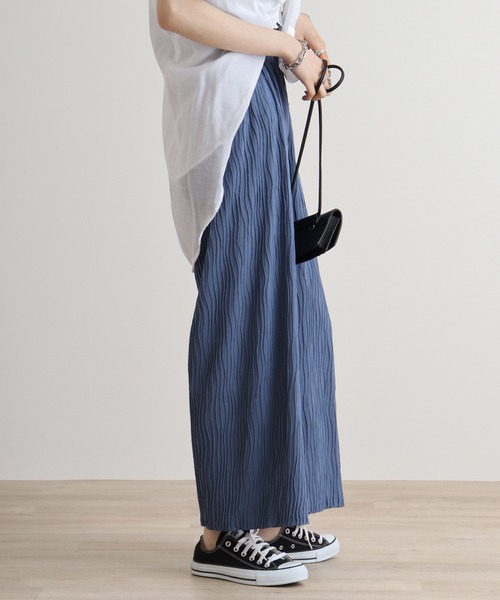 atONE（アットワン）の「atONE リップルストライプパンツ（その他パンツ・レディース・ブラック/チャコール/カーキ/グレー系その他/ブルー・M/L）」の22枚目の写真