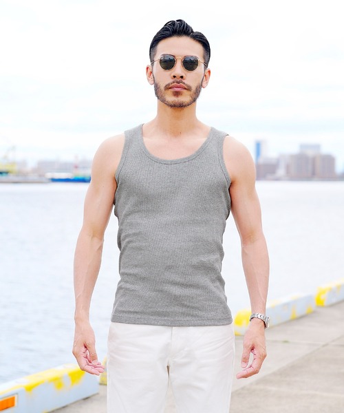 jiggys shop(ジギーズショップ)の「テレコリブタンクトップ(タンクトップ・メンズ・ブラック/カーキ/杢グレー/ネイビー/ホワイト・MEDIUM/LARGE/X-LARGE)」の21枚目の写真