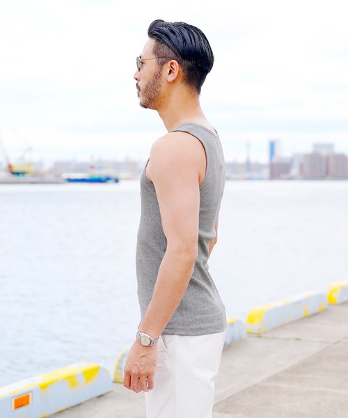 jiggys shop(ジギーズショップ)の「テレコリブタンクトップ(タンクトップ・メンズ・ブラック/カーキ/杢グレー/ネイビー/ホワイト・MEDIUM/LARGE/X-LARGE)」の20枚目の写真