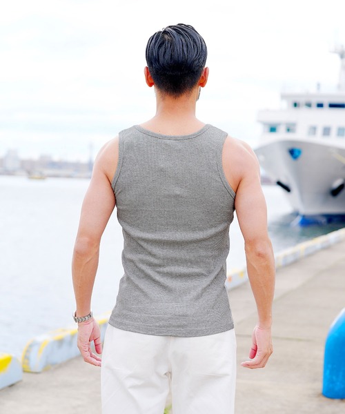 jiggys shop(ジギーズショップ)の「テレコリブタンクトップ(タンクトップ・メンズ・ブラック/カーキ/杢グレー/ネイビー/ホワイト・MEDIUM/LARGE/X-LARGE)」の19枚目の写真