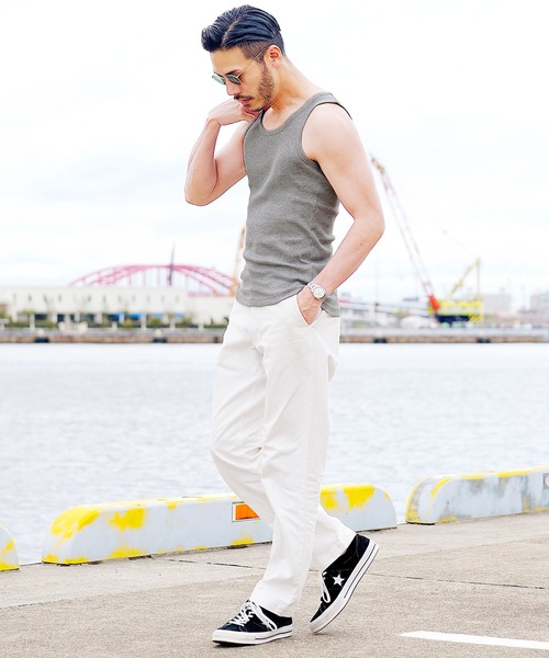 jiggys shop(ジギーズショップ)の「テレコリブタンクトップ(タンクトップ・メンズ・ブラック/カーキ/杢グレー/ネイビー/ホワイト・MEDIUM/LARGE/X-LARGE)」の10枚目の写真