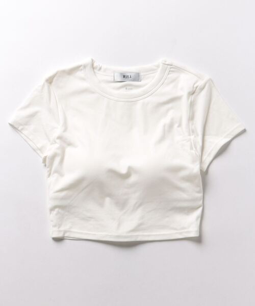 Naptime クロップド　Tシャツ　ホワイト カップ付きクロップドTシャツ【RL】（Tシャツ/カットソー