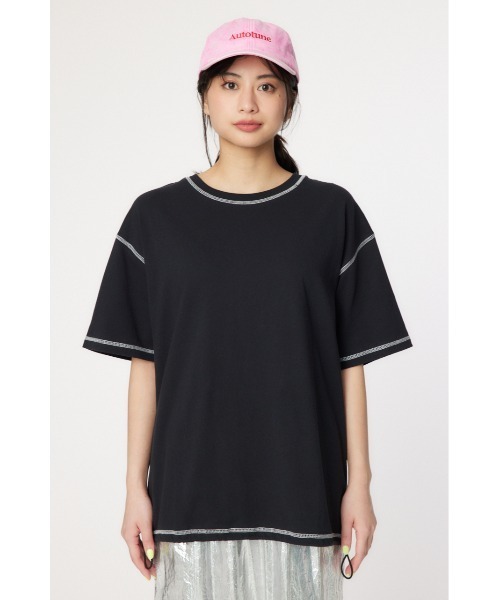 RODEO CROWNS WIDE BOWL（ロデオクラウンズワイドボウル）の「ドロストビッグTシャツ（Tシャツ/カットソー・レディース・ブラック/オフホワイト/ブラック系その他/レッド・FREE）」の21枚目の写真