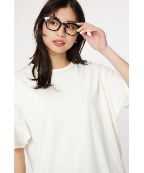 RODEO CROWNS WIDE BOWL（ロデオクラウンズワイドボウル）の「ドロストビッグTシャツ（Tシャツ/カットソー・レディース・ブラック/オフホワイト/ブラック系その他/レッド・FREE）」の8枚目の写真