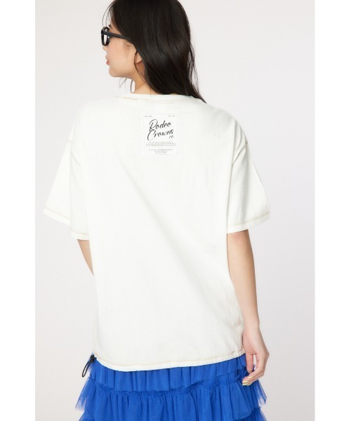 RODEO CROWNS WIDE BOWL（ロデオクラウンズワイドボウル）の「ドロストビッグTシャツ（Tシャツ/カットソー・レディース・ブラック/オフホワイト/ブラック系その他/レッド・FREE）」の6枚目の写真