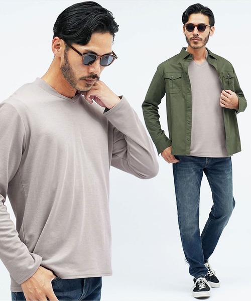 jiggys shop(ジギーズショップ)の「ジャケット専用カットソー 接触冷感 ジャケットロンT(Tシャツ/カットソー・メンズ・ホワイト系その他2/ブラック系その他2/グレー系その他2/グレー系その他/ホワイト系その他/ブラック系その他・MEDIUM/LARGE/X-LARGE)」の6枚目の写真