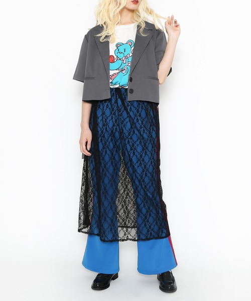 PUNYUS(プニュズ)の「半袖ショートテーラードジャケット(テーラードジャケット・レディース・グレー/ブラック・1/2/4/3)」の7枚目の写真