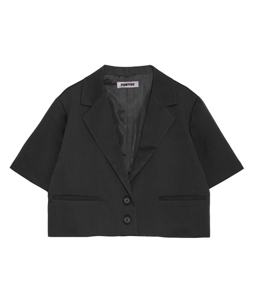 PUNYUS(プニュズ)の「半袖ショートテーラードジャケット(テーラードジャケット・レディース・グレー/ブラック・1/2/4/3)」の12枚目の写真