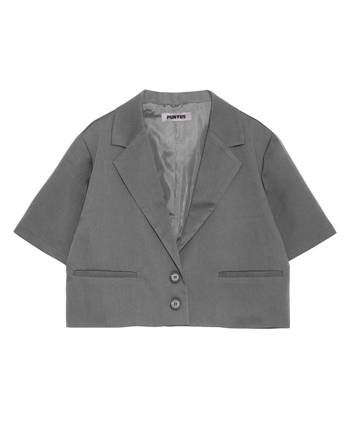 PUNYUS(プニュズ)の「半袖ショートテーラードジャケット(テーラードジャケット・レディース・グレー/ブラック・1/2/4/3)」の13枚目の写真