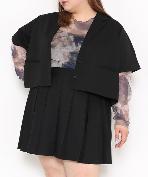 PUNYUS(プニュズ)の「半袖ショートテーラードジャケット(テーラードジャケット・レディース・グレー/ブラック・1/2/4/3)」の20枚目の写真