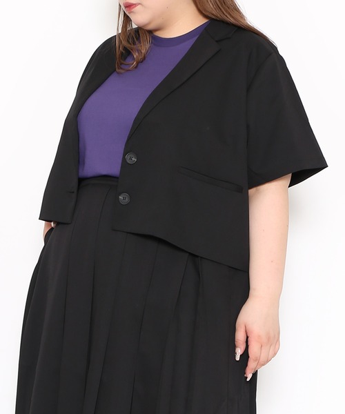 PUNYUS(プニュズ)の「半袖ショートテーラードジャケット(テーラードジャケット・レディース・グレー/ブラック・1/2/4/3)」の22枚目の写真