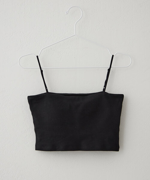 earthy（アーシー）の「【抗菌防臭】オーガニックコットンカップ付きクロップドキャミソール（キャミソール・レディース・ブラック/オフホワイト/グレー/ホワイト・SMALL/MEDIUM）」の7枚目の写真