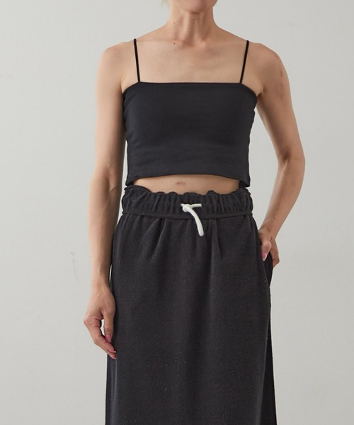 earthy（アーシー）の「【抗菌防臭】オーガニックコットンカップ付きクロップドキャミソール（キャミソール・レディース・ブラック/オフホワイト/グレー/ホワイト・SMALL/MEDIUM）」の8枚目の写真