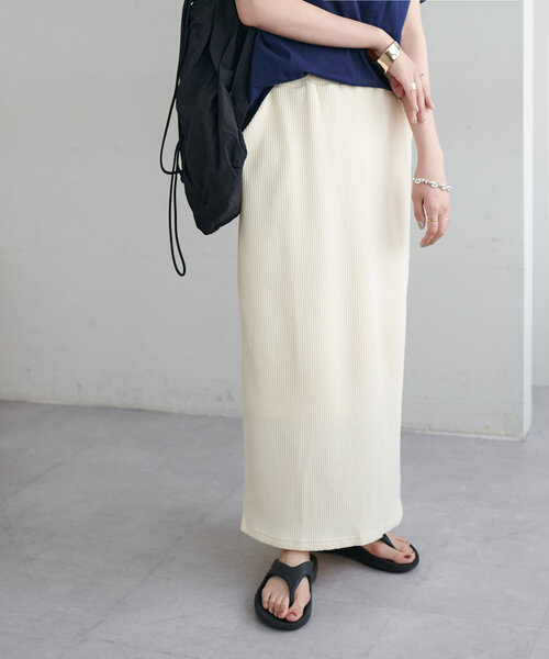 DISCOAT（ディスコート）の「【WEB限定】ワッフルトップススカートセットアップ（ワンピース・レディース・ブラック/アイボリー・MEDIUM）」の16枚目の写真