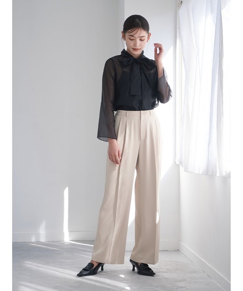 Stylevoice for xxx（スタイルヴォイスフォー）の「センタープレスタックワイドパンツ（その他パンツ・レディース・ベージュ/ブルー/ブラック・SMALL/MEDIUM）」の20枚目の写真