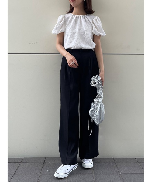 Stylevoice for xxx（スタイルヴォイスフォー）の「センタープレスタックワイドパンツ（その他パンツ・レディース・ベージュ/ブルー/ブラック・SMALL/MEDIUM）」の8枚目の写真