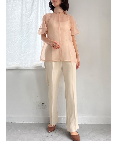 Stylevoice for xxx（スタイルヴォイスフォー）の「センタープレスタックワイドパンツ（その他パンツ・レディース・ベージュ/ブルー/ブラック・SMALL/MEDIUM）」の7枚目の写真