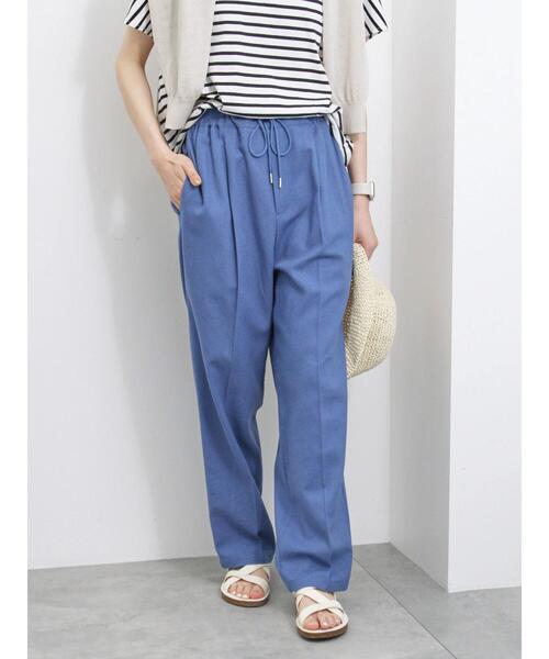 Samansa Mos2 blue（サマンサモスモスブルー）の「【接触冷感】麻レーヨンテーパードパンツ（その他パンツ・レディース・キナリ/ブラック/ブルー/カーキ・F）」の19枚目の写真