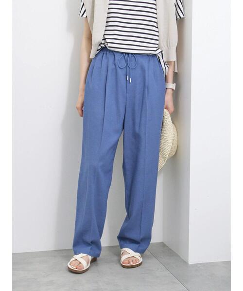 Samansa Mos2 blue（サマンサモスモスブルー）の「【接触冷感】麻レーヨンテーパードパンツ（その他パンツ・レディース・キナリ/ブラック/ブルー/カーキ・F）」の20枚目の写真