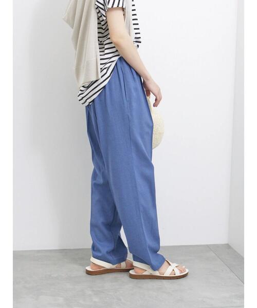 Samansa Mos2 blue（サマンサモスモスブルー）の「【接触冷感】麻レーヨンテーパードパンツ（その他パンツ・レディース・キナリ/ブラック/ブルー/カーキ・F）」の22枚目の写真