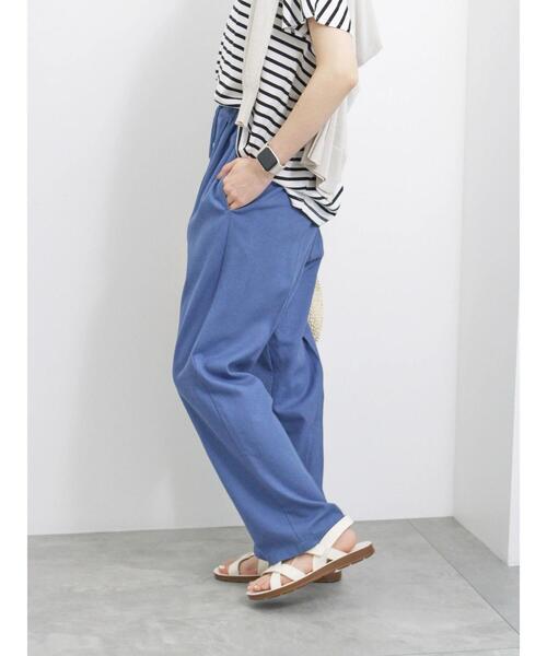 Samansa Mos2 blue（サマンサモスモスブルー）の「【接触冷感】麻レーヨンテーパードパンツ（その他パンツ・レディース・キナリ/ブラック/ブルー/カーキ・F）」の15枚目の写真
