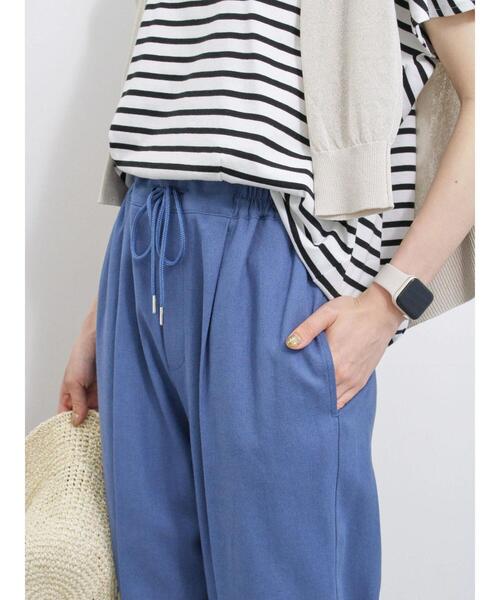 Samansa Mos2 blue（サマンサモスモスブルー）の「【接触冷感】麻レーヨンテーパードパンツ（その他パンツ・レディース・キナリ/ブラック/ブルー/カーキ・F）」の16枚目の写真