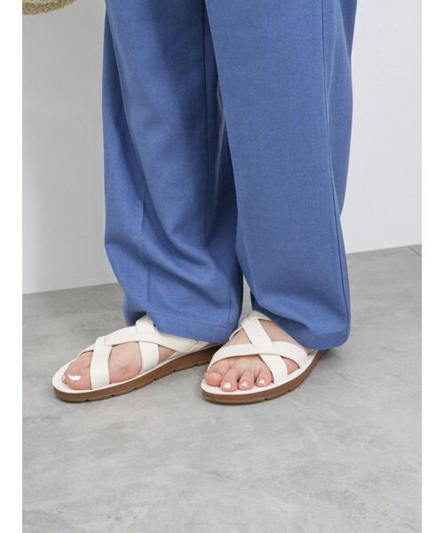 Samansa Mos2 blue（サマンサモスモスブルー）の「【接触冷感】麻レーヨンテーパードパンツ（その他パンツ・レディース・キナリ/ブラック/ブルー/カーキ・F）」の17枚目の写真