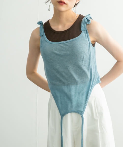 KBF（ケイビーエフ）の「レイヤードタンクトップ（タンクトップ・レディース・ホワイト系その他/ブルー系その他/オレンジ系その他・ONE）」の2枚目の写真