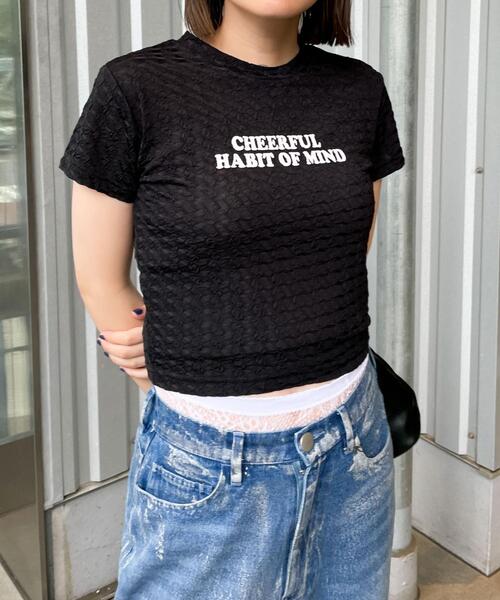 WEGO（ウィゴー）の「WEGO/クリンクルプリントトップス（Tシャツ/カットソー・レディース・ホワイト/ブラック・FREE）」の10枚目の写真