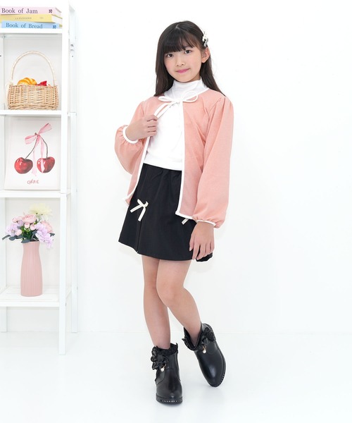 Bee des Bee(ビーデスビー)の「紐リボンカーディガン(カーディガン/ボレロ・キッズ・ブラック/ピンク系その他・150cm/140cm/130cm/120cm/110cm/100cm)」の6枚目の写真