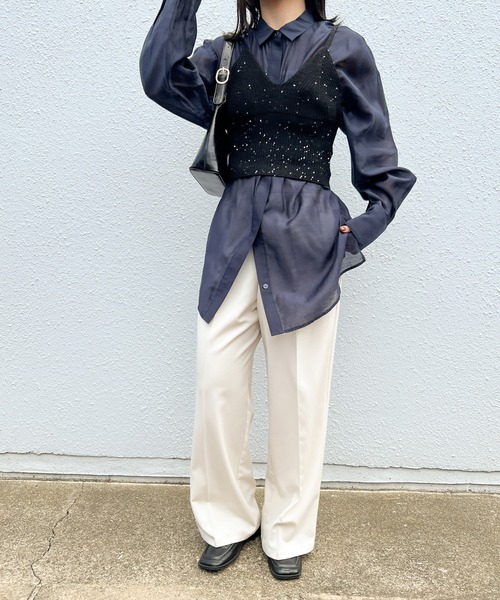 セール】スパンコールMIXニットビスチェ（ベスト）｜select MOCA