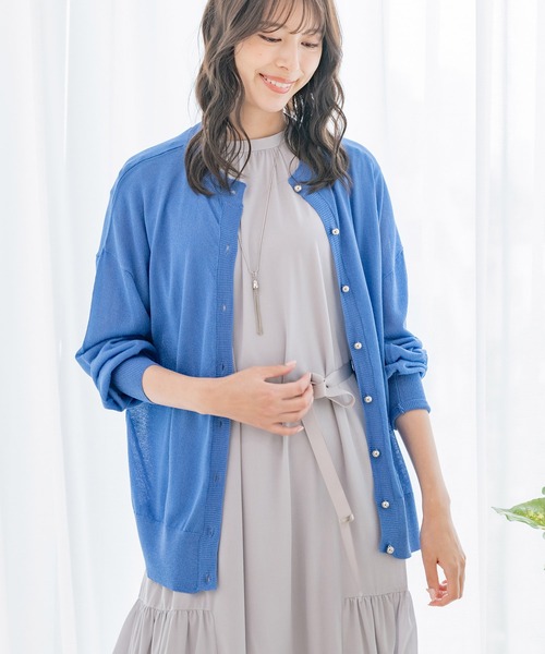 Jayro(ジャイロ)の「シアーリラックスシルエットクルーネックカーディガン(カーディガン/ボレロ・レディース・ブラック/ブルー/ホワイト系その他/ベージュ・M)」の14枚目の写真