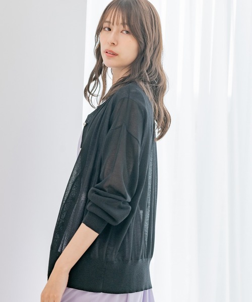 Jayro(ジャイロ)の「シアーリラックスシルエットクルーネックカーディガン(カーディガン/ボレロ・レディース・ブラック/ブルー/ホワイト系その他/ベージュ・M)」の10枚目の写真