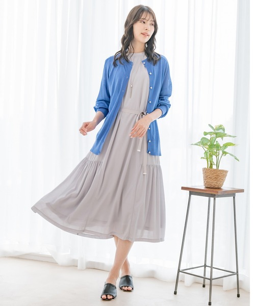 Jayro(ジャイロ)の「シアーリラックスシルエットクルーネックカーディガン(カーディガン/ボレロ・レディース・ブラック/ブルー/ホワイト系その他/ベージュ・M)」の13枚目の写真