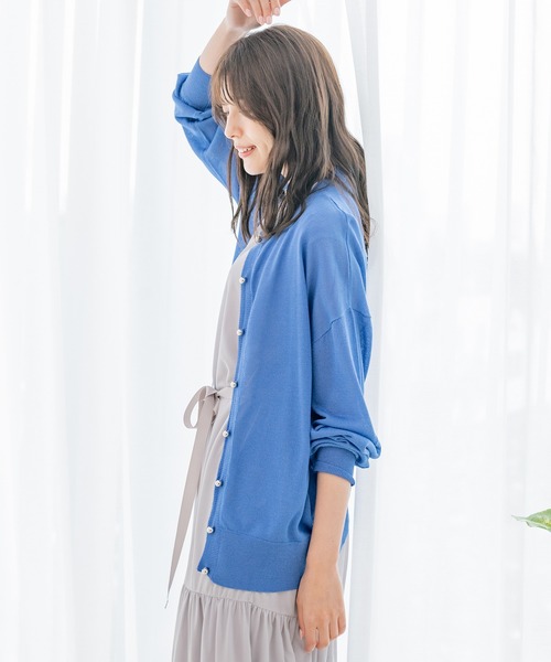 Jayro(ジャイロ)の「シアーリラックスシルエットクルーネックカーディガン(カーディガン/ボレロ・レディース・ブラック/ブルー/ホワイト系その他/ベージュ・M)」の15枚目の写真