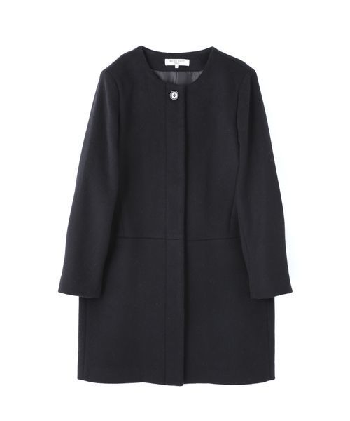 NATURAL BEAUTY BASIC（ナチュラルビューティーベーシック）の「【andGIRL 12月号掲載】ビーバーロングコート（その他アウター・レディース・ベージュ系その他/ブラック・MEDIUM/SMALL/LARGE）」の2枚目の写真