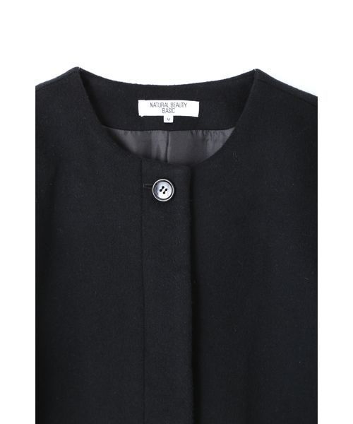 NATURAL BEAUTY BASIC（ナチュラルビューティーベーシック）の「【andGIRL 12月号掲載】ビーバーロングコート（その他アウター・レディース・ベージュ系その他/ブラック・MEDIUM/SMALL/LARGE）」の3枚目の写真