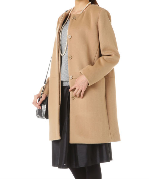 NATURAL BEAUTY BASIC（ナチュラルビューティーベーシック）の「【andGIRL 12月号掲載】ビーバーロングコート（その他アウター・レディース・ベージュ系その他/ブラック・MEDIUM/SMALL/LARGE）」の15枚目の写真