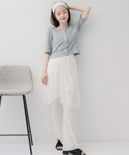 RETRO GIRL（レトロガール）の「ラメテレコカーデ（Tシャツ/カットソー・レディース・ブラック/ブルー/シルバー・FREE）」の14枚目の写真