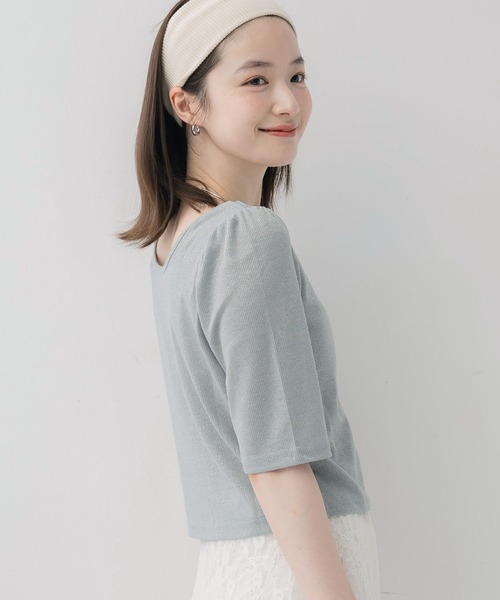 RETRO GIRL（レトロガール）の「ラメテレコカーデ（Tシャツ/カットソー・レディース・ブラック/ブルー/シルバー・FREE）」の12枚目の写真