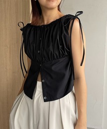 CAPRICIEUX LE'MAGE | 袖リボンギャザーブラウス(シャツ/ブラウス)