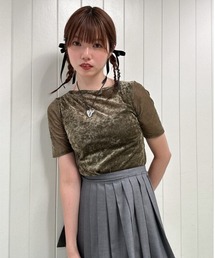 ブラッシュチュールギャザートップス