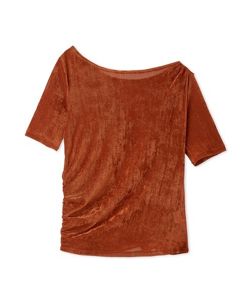 LILY BROWN(リリーブラウン)の「ブラッシュチュールギャザートップス(Tシャツ/カットソー・レディース・カーキ/ブラック/オレンジ/アイボリー・FREE)」の22枚目の写真