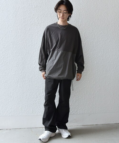 SHIPS any(シップス エニィ)の「SHIPS any: カラーミックスコード トーン オン トーン デザイン Tシャツ【a-nylon】◇(Tシャツ/カットソー・メンズ・ブラック/グレー/ネイビー・MEDIUM/LARGE)」の4枚目の写真