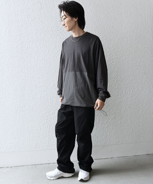 SHIPS any(シップス エニィ)の「SHIPS any: カラーミックスコード トーン オン トーン デザイン Tシャツ【a-nylon】◇(Tシャツ/カットソー・メンズ・ブラック/グレー/ネイビー・MEDIUM/LARGE)」の5枚目の写真