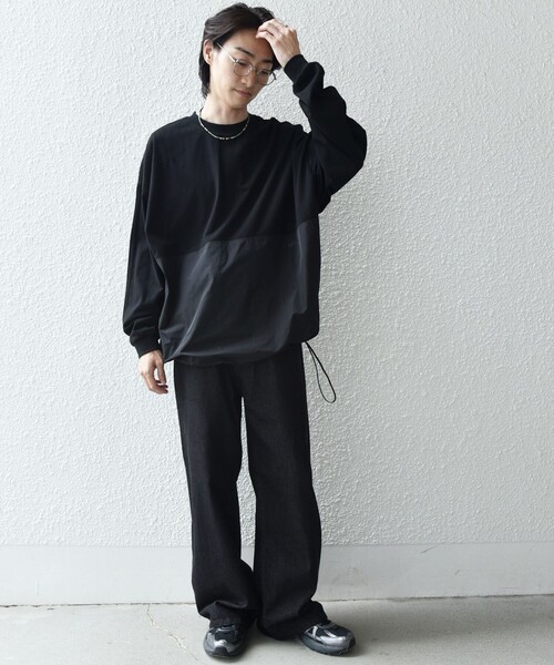 SHIPS any(シップス エニィ)の「SHIPS any: カラーミックスコード トーン オン トーン デザイン Tシャツ【a-nylon】◇(Tシャツ/カットソー・メンズ・ブラック/グレー/ネイビー・MEDIUM/LARGE)」の9枚目の写真