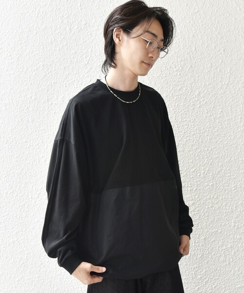 SHIPS any(シップス エニィ)の「SHIPS any: カラーミックスコード トーン オン トーン デザイン Tシャツ【a-nylon】◇(Tシャツ/カットソー・メンズ・ブラック/グレー/ネイビー・MEDIUM/LARGE)」の12枚目の写真