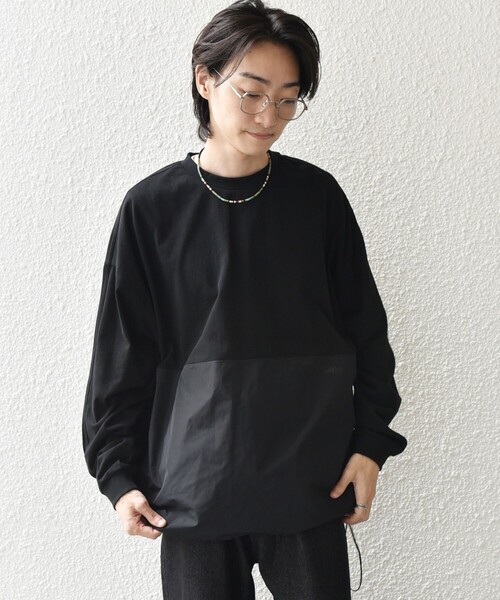 SHIPS any(シップス エニィ)の「SHIPS any: カラーミックスコード トーン オン トーン デザイン Tシャツ【a-nylon】◇(Tシャツ/カットソー・メンズ・ブラック/グレー/ネイビー・MEDIUM/LARGE)」の13枚目の写真