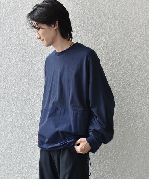 SHIPS any(シップス エニィ)の「SHIPS any: カラーミックスコード トーン オン トーン デザイン Tシャツ【a-nylon】◇(Tシャツ/カットソー・メンズ・ブラック/グレー/ネイビー・MEDIUM/LARGE)」の16枚目の写真