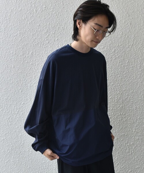 SHIPS any(シップス エニィ)の「SHIPS any: カラーミックスコード トーン オン トーン デザイン Tシャツ【a-nylon】◇(Tシャツ/カットソー・メンズ・ブラック/グレー/ネイビー・MEDIUM/LARGE)」の18枚目の写真